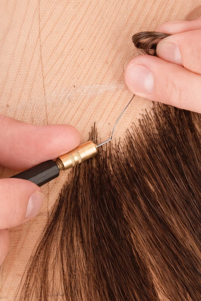 Handcrafted premium human hair wig with invisible hairline