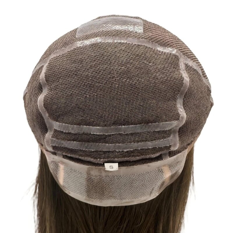 Medical wig back view showing natural flow