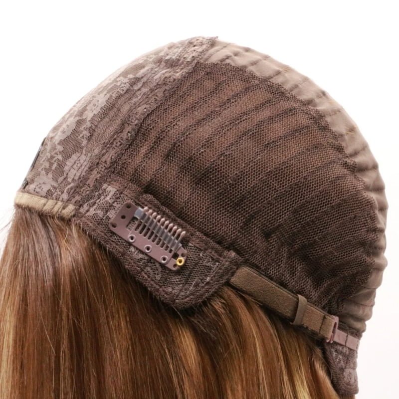 Silk top wig with realistic scalp illusion showing natural parting