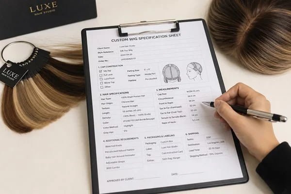 specifications document for human hair wig production